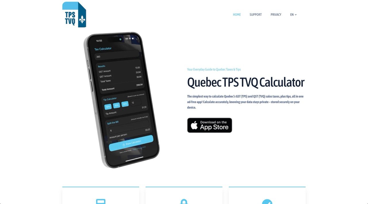 Quebec TPS TVQ App Website